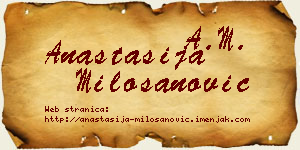 Anastasija Milošanović vizit kartica
